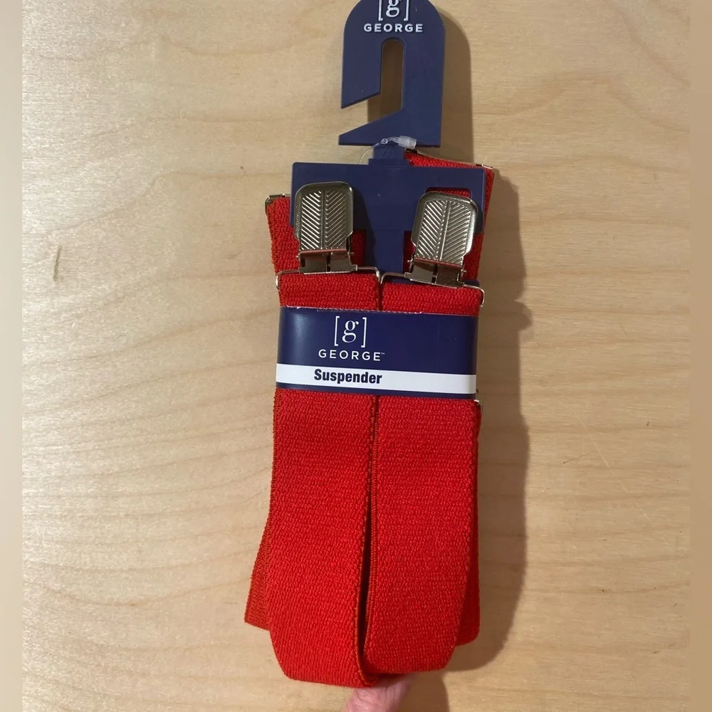 George Men's Red Suspenders (PW)